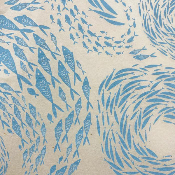 Fish School-Underglaze Transfer Sheet Turquoise-(52x39cm)